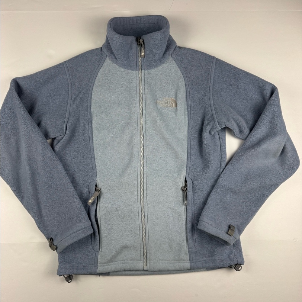 The North Face Pale Blue Fleece Jacket with Embroidered Logo
